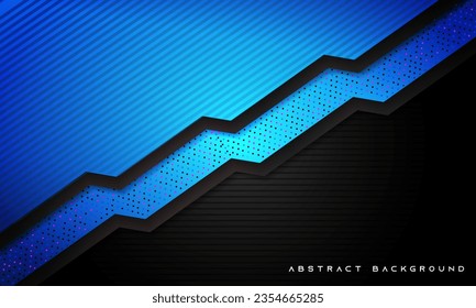 overlap futuristic black and blue background with sparkling dot