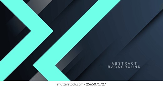 Overlap geometric abstract background with dark gray color. Green arrows concept pattern. Colorful simple banner. Eps10 vector