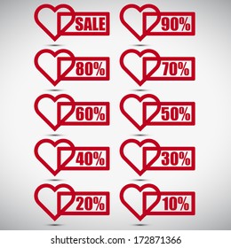 Overlap hearts tag lable