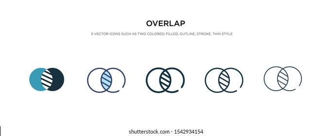 overlap icon in different style vector illustration. two colored and black overlap vector icons designed in filled, outline, line and stroke style can be used for web, mobile, ui