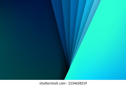 Overlap layer Green turquoise and Blue background, vector overlap layer on dark space for background design.