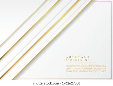 Overlap layer luxury design white and gold concept with space for content. vector illustration. 