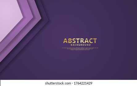Overlap layers background with purple and dark purple background vector overlap layer on dark space for background design. Vector material elements design stock.