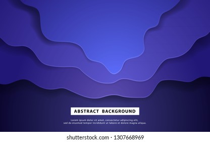 Overlap layers blue background. Dark blue paper cut layers concept.