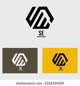 Overlap the letters "S" and "E" in a way that creates an interesting and unique composition. Adjust the shapes and proportions to achieve a balanced and visually pleasing logo.