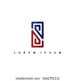 overlap line art template logo logotype alphabet letter s vector