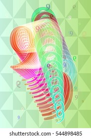 overlap and nine multiple 9 around Number, communication