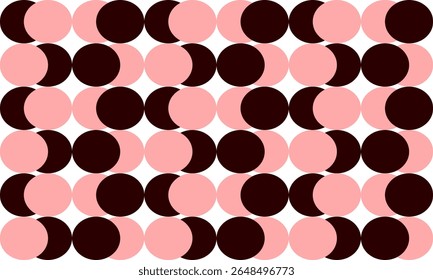 Overlap polka dots background, pink, black dots pattern, Red dot on white background, design for fabric printing as repeat pattern, pink circle, checkerboard, chessboard zigzag strip vertical column