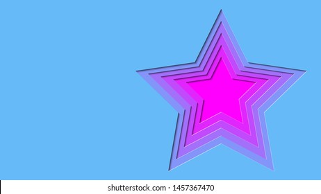 The overlap purple star shape frame in light blue background ( vector )