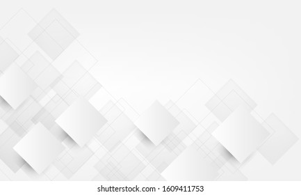 overlap square paper cut white background