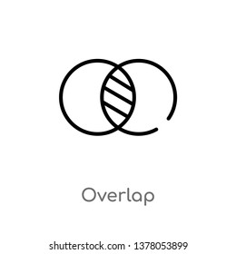 Overlap Vector Line Icon. Simple Element Illustration. Overlap Outline Icon From Social Concept. Can Be Used For Web And Mobile