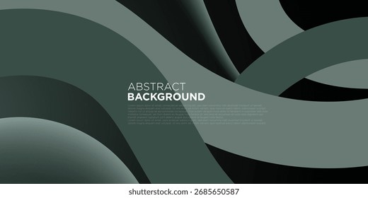 Overlap wave shapes pattern on dark color abstract background. Simple and elegant banner background. Eps10 vector