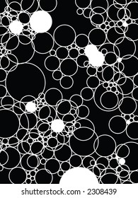 An overlaped circle design using just black and white