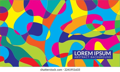 Overlaping multicolored wavy geomectric shape. Abstract background design template