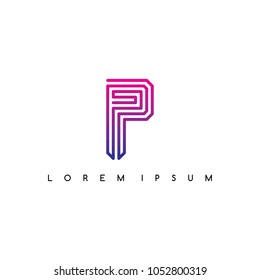 overlaping sign logo logotype vector art illustration