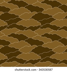 Overlapped clouds background. Seamless pattern. Vector.