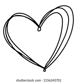 Overlapped Hearts Line Drawing Design. High quality vector