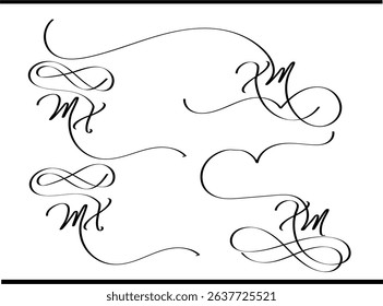 Overlapped MX Monogram – Modern Calligraphy Emblem Featuring M and X Letters in Artistic Style
