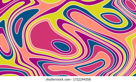 overlapping abstract azure, pink, yellow, beige shapes with smooth edges and a white stroke. art wallpaper. vector