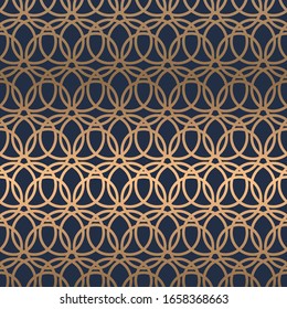 Overlapping Abstract geometric pattern. A seamless vector background. gold and blue ornament. Graphic modern pattern. Simple lattice graphic design.