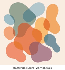Sobreposição de bolhas orgânicas abstratas ilustração de vetor gráfico