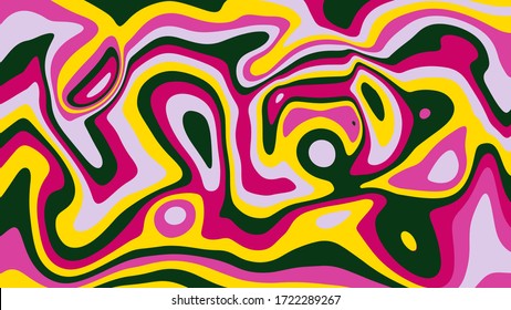 overlapping abstract pink, yellow, black shapes with smooth edges. art wallpaper. vector