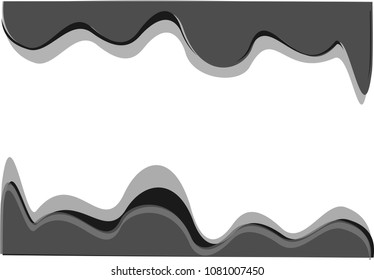Overlapping background of black, gray and white, bent, wave, paper cut, darkness.