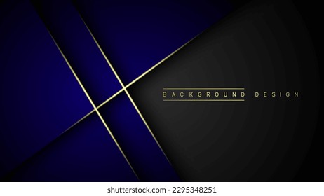 Overlapping Background. With Gold Glow Effect, Geometric Line Shapes. vector illustration eps 10