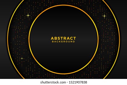 overlapping background, realistic wallpaper overlapping with gold line and circle vector