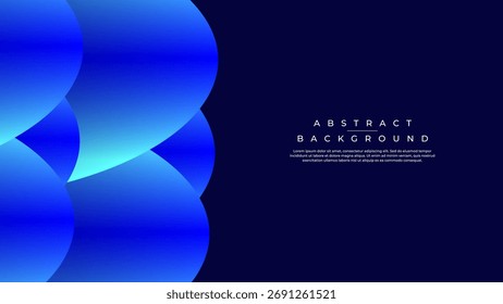 Sobreposição de Formas de Círculo Azul Plano de Fundo Abstrato com Espaço Elegante Escuro