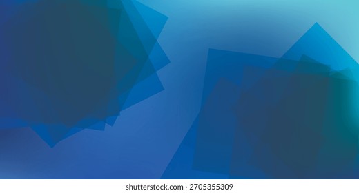 Superposición de Formas geométricas azules con efecto degradado, creando una composición en capas y abstracta. Las Formas varían en tamaño y sombra.
