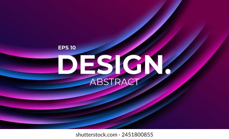 Overlapping Blue and Pink Gradient arch lines Background.future graphic design