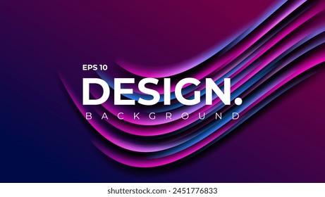 Overlapping Blue and Pink Gradient wavy line Background. future graphic design
