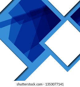 overlapping blue and white geometric square shape elements business background eps10 vector - Vector