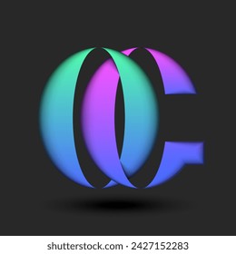 Letras en negrita superpuestas logotipo de iniciales OG o GO, monograma de caligrafía con dos letras O y G logotipo, fuente de degradado vibrante con sombras, tipografía diseño de marca de identidad creativa.