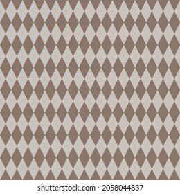 Overlapping brown diamond squares with interlocking dashes, fabric or embellishment pattern and background.