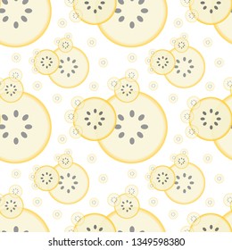 Overlapping circle background With black dots in the middle,Pattern seamless