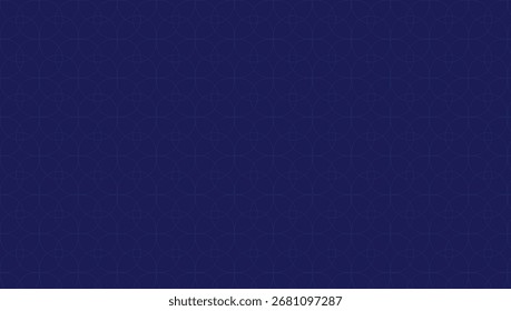 Overlapping circle grid pattern with abstract geometric line texture blue background design vector.