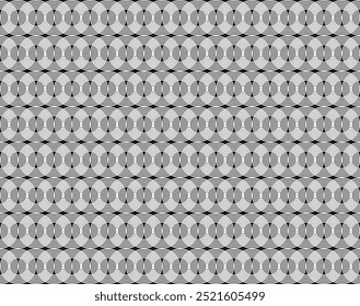 Overlapping Circle Illusion Abstract Black and White Elegant Design Vector