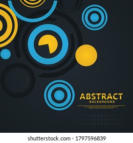 Overlapping Circles abstract background for promotion square web banner on social media mobile apps. Elements material design. vector illustration