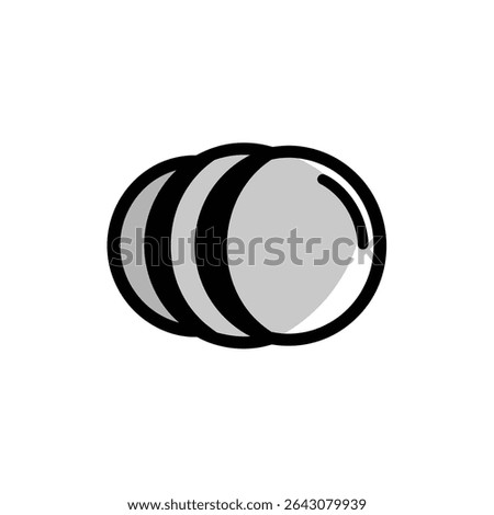 Overlapping circles align shadow graphic on plain surface