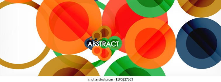 Overlapping circles design background. Trendy abstract layout template for business or technology presentation or web brochure cover, wallpaper. Vector illustration