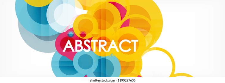 Overlapping circles design background. Trendy abstract layout template for business or technology presentation or web brochure cover, wallpaper. Vector illustration