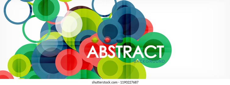 Overlapping circles design background. Trendy abstract layout template for business or technology presentation or web brochure cover, wallpaper. Vector illustration