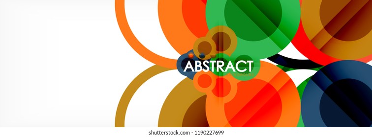 Overlapping circles design background. Trendy abstract layout template for business or technology presentation or web brochure cover, wallpaper. Vector illustration