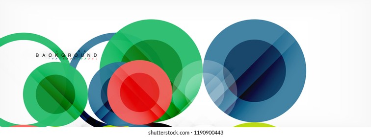 Overlapping circles design background. Trendy abstract layout template for business or technology presentation or web brochure cover, wallpaper. Vector illustration