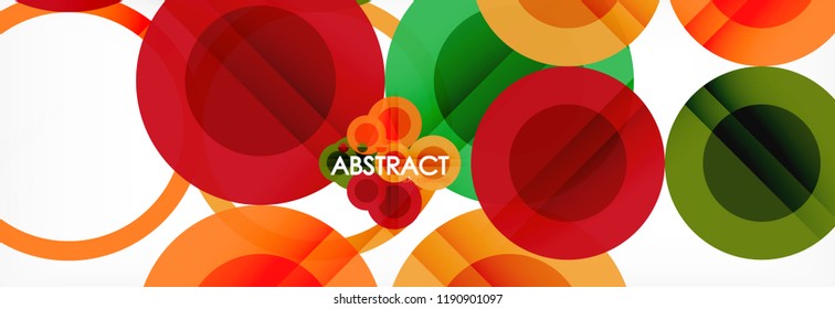 Overlapping circles design background. Trendy abstract layout template for business or technology presentation or web brochure cover, wallpaper. Vector illustration
