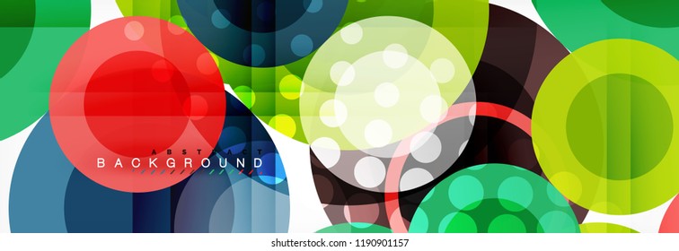 Fundo de design de círculos sobrepostos. Modelo de layout abstrato moderno para apresentação de negócios ou tecnologia ou capa de brochura da web, papel de parede. Ilustração vetorial