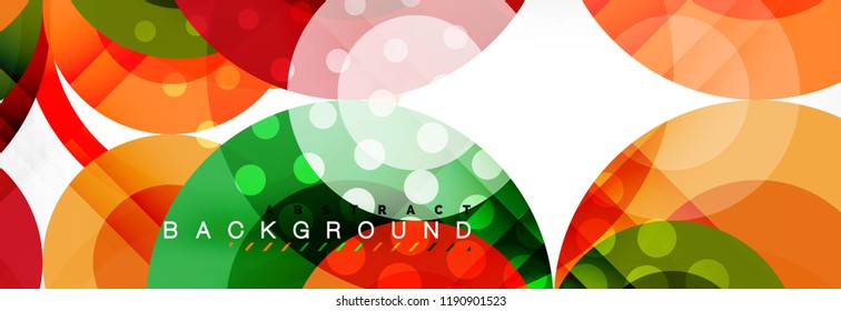 Overlapping circles design background. Trendy abstract layout template for business or technology presentation or web brochure cover, wallpaper. Vector illustration