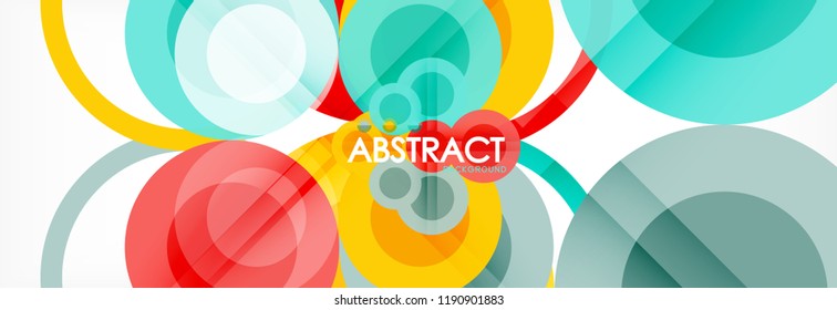 Overlapping circles design background. Trendy abstract layout template for business or technology presentation or web brochure cover, wallpaper. Vector illustration